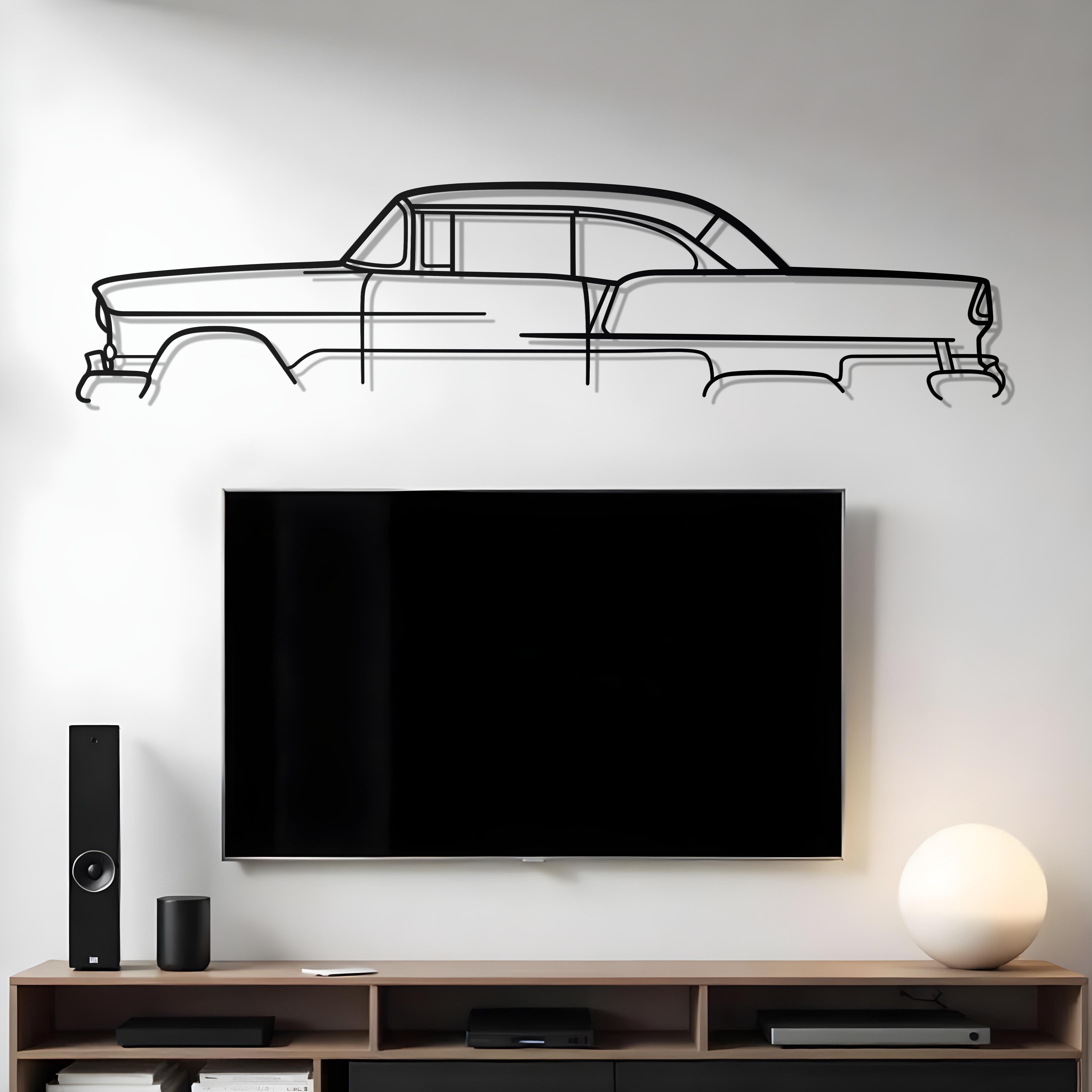 1955 Chevy Bel Air Classic Metal Silhouette