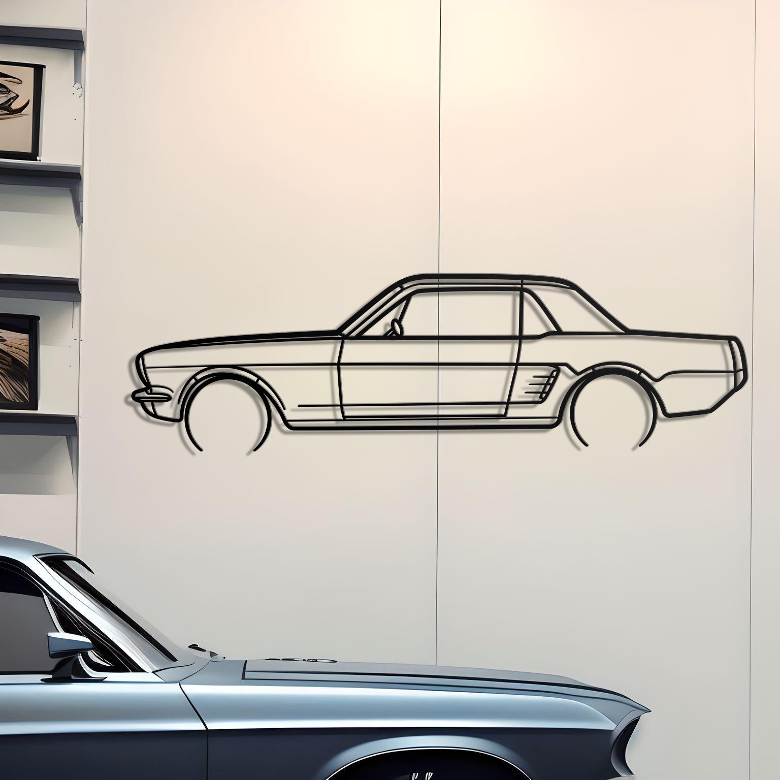 1966 Mustang Metal Silhouette