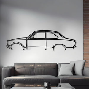 1969 Ford Escort MK1 Detailed Metal Silhouette