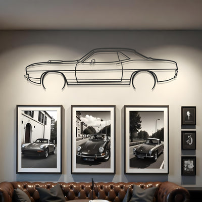 1970 Plymouth Cuda Metal Silhouette