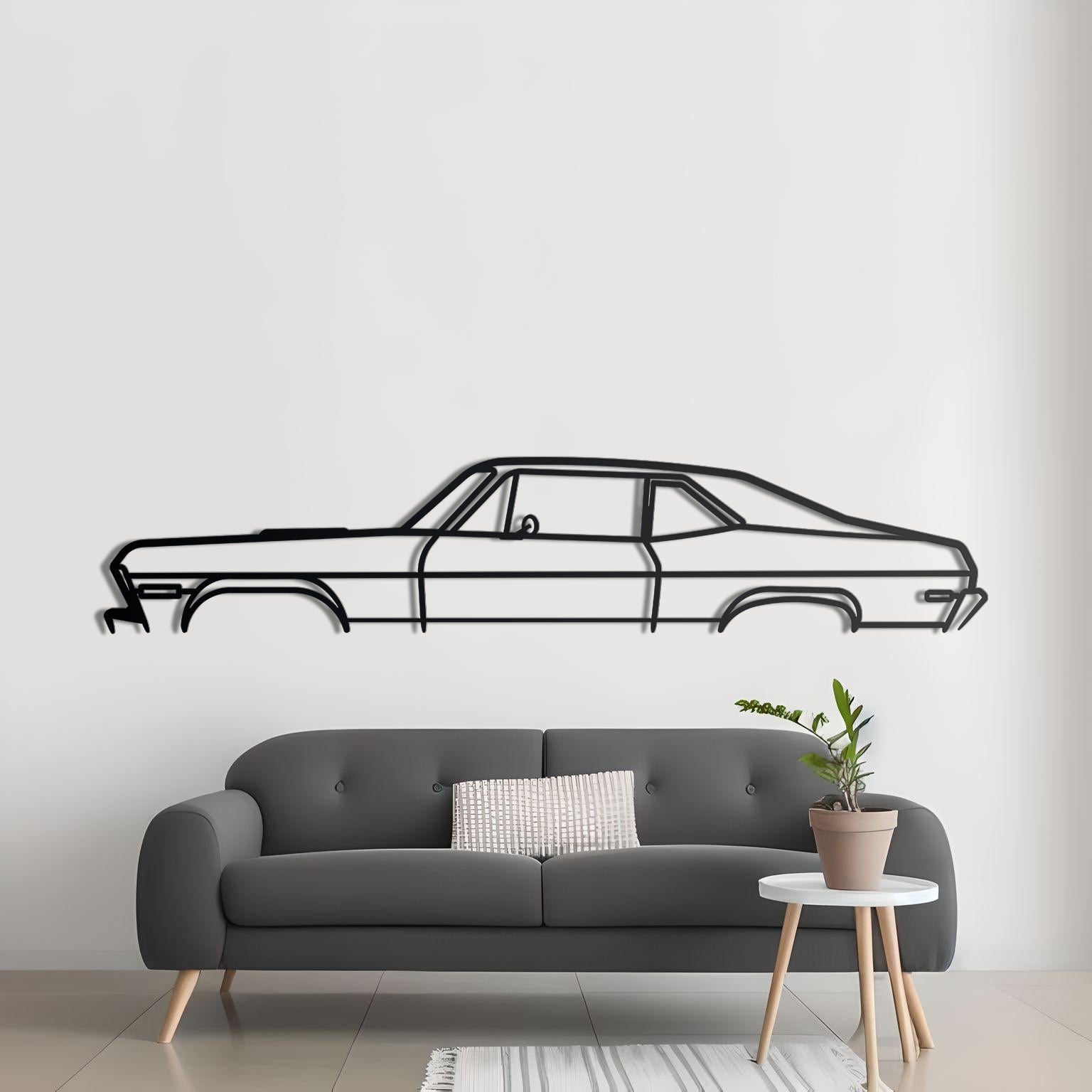 1971 Chevrolet Nova Detailed Metal Silhouette