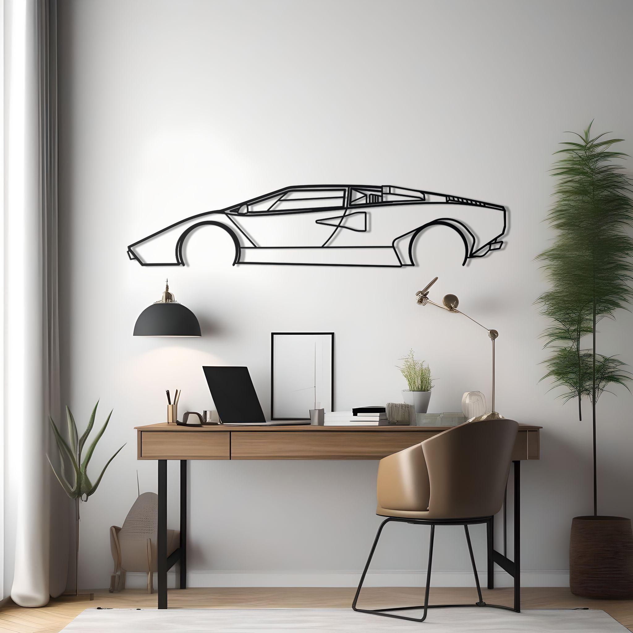 1974 Lamborghini Countach Metal Wall Decor