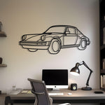 1978 Porsche 911 Targa Diagonal Metal Silhouette