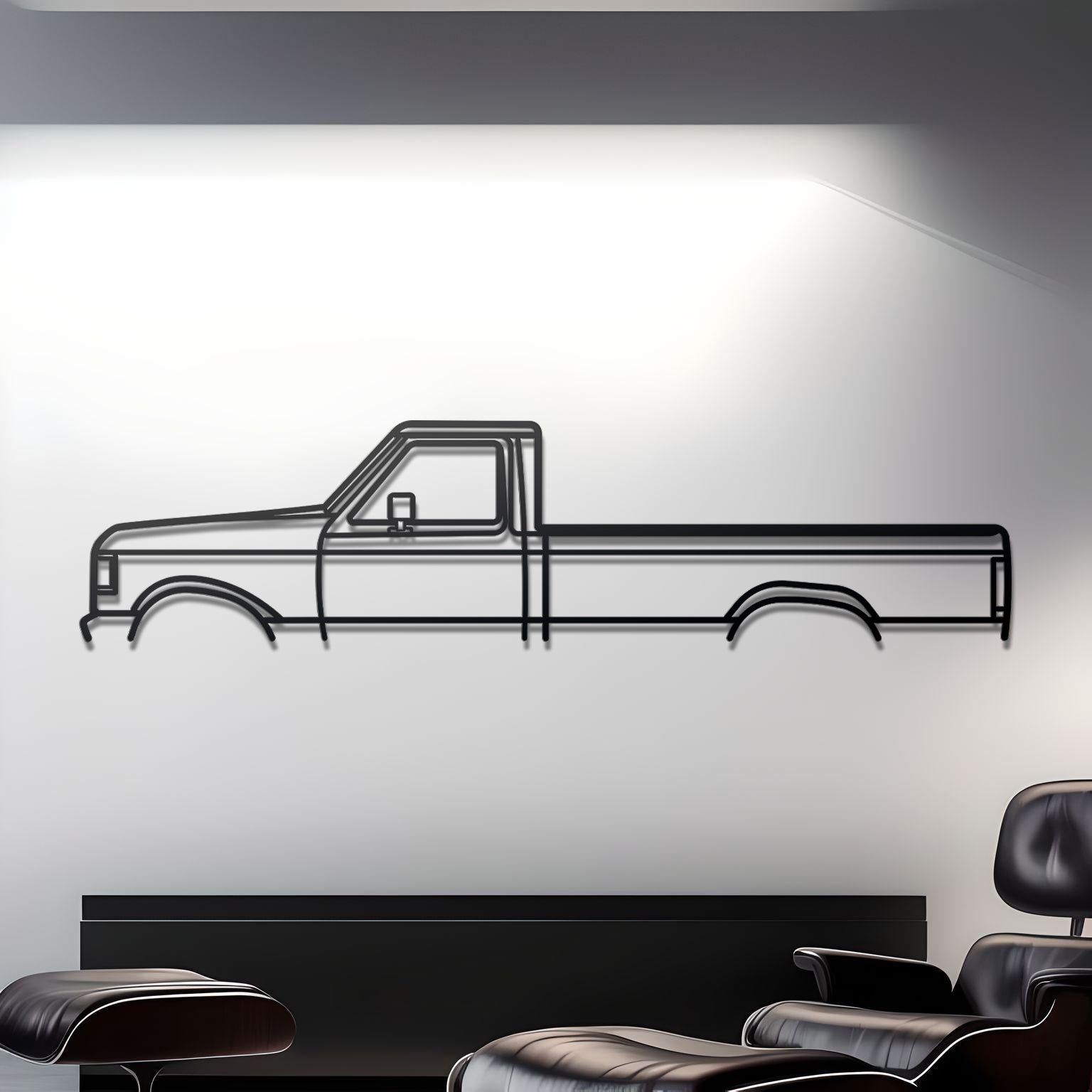 1989 Ford F-350 Detailed Metal Silhouette