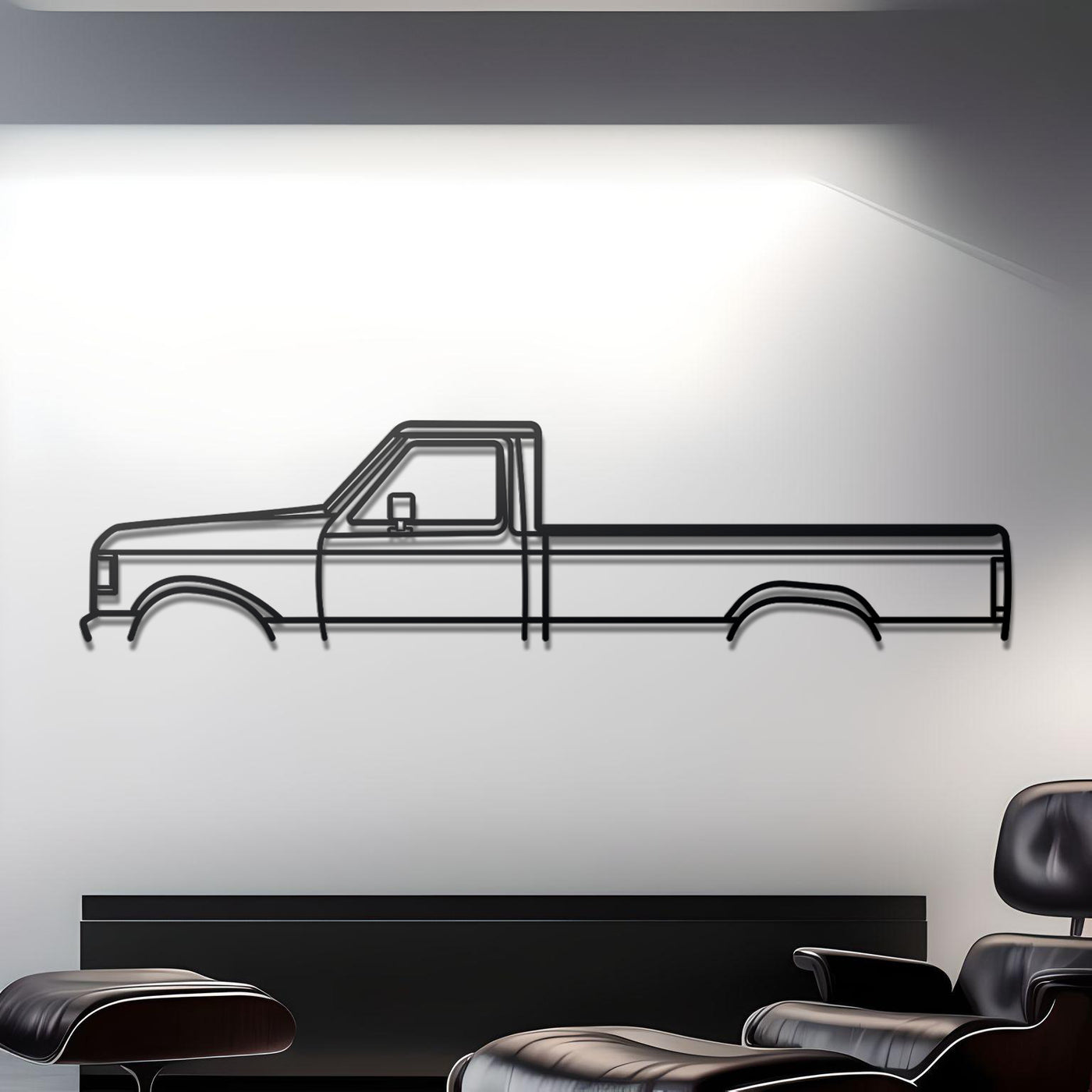 1989 Ford F-350 Detailed Metal Silhouette