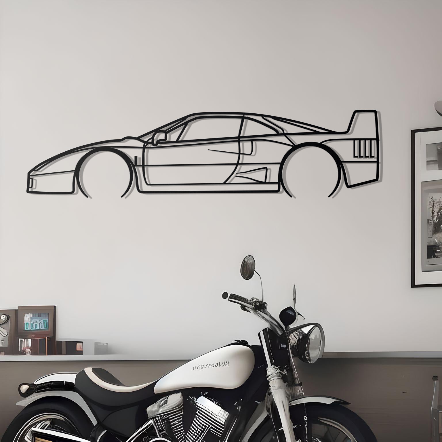 1990 Ferrari F40 Metal Wall Decor