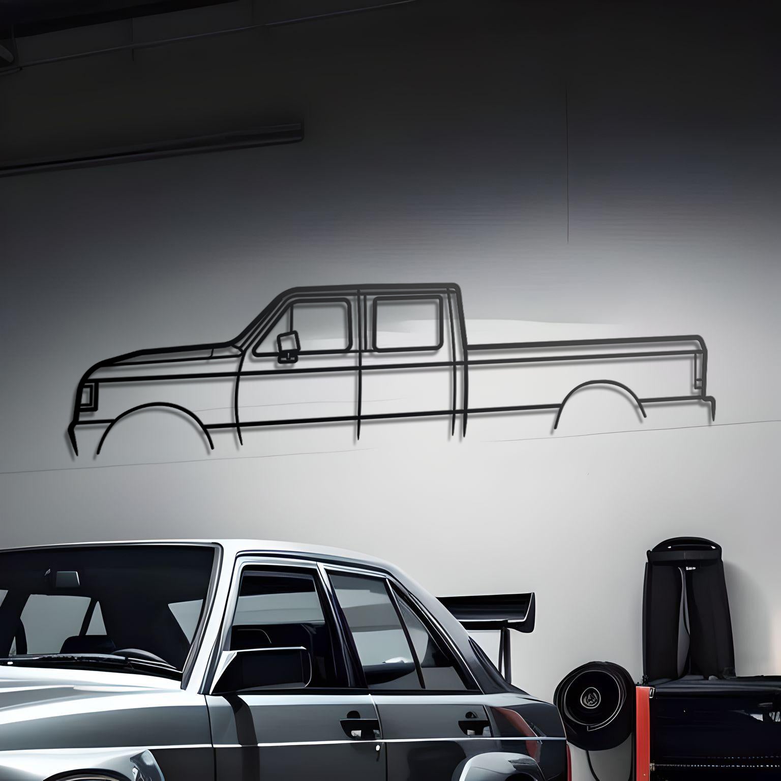 1990 Ford F-350 Detailed Metal Silhouette