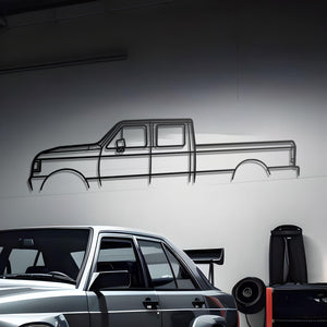 1990 Ford F-350 Detailed Metal Silhouette