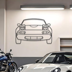 1990 Mazda Miata MX-5 NA Front View Metal Silhouette
