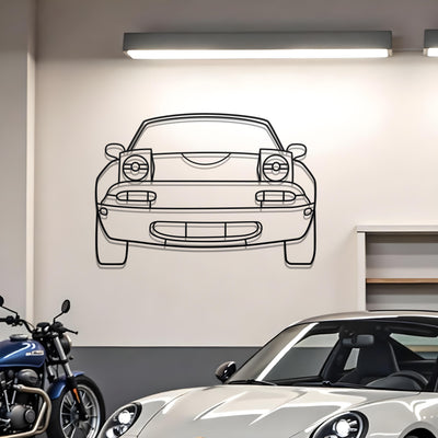 1990 Mazda Miata MX-5 NA Front View Metal Silhouette