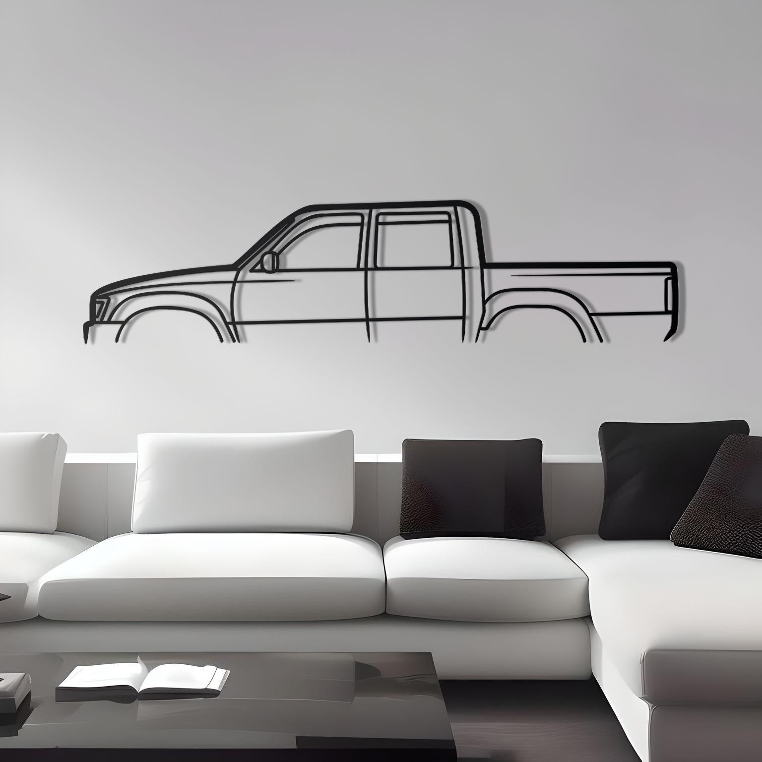 1991 Toyota Hilux Detailed Metal Silhouette