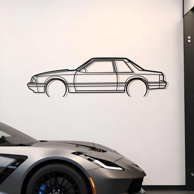1993 Mustang Notchback Metal Car Silhouette