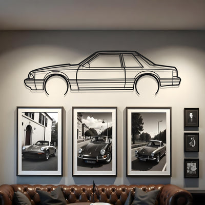 1993 Mustang Notchback Metal Car Silhouette