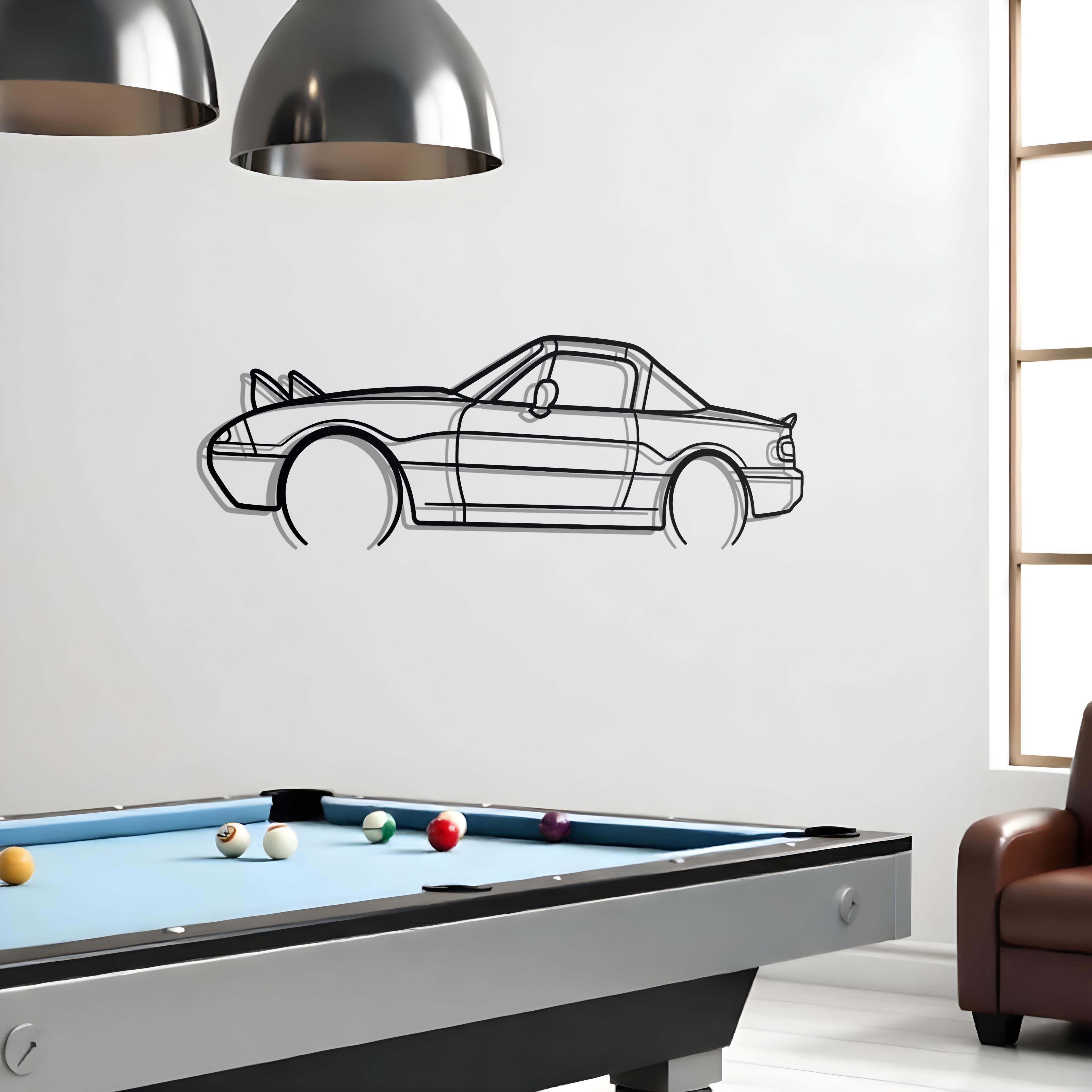1997 Mazda Miata MX-5 NA Metal Car Silhouette