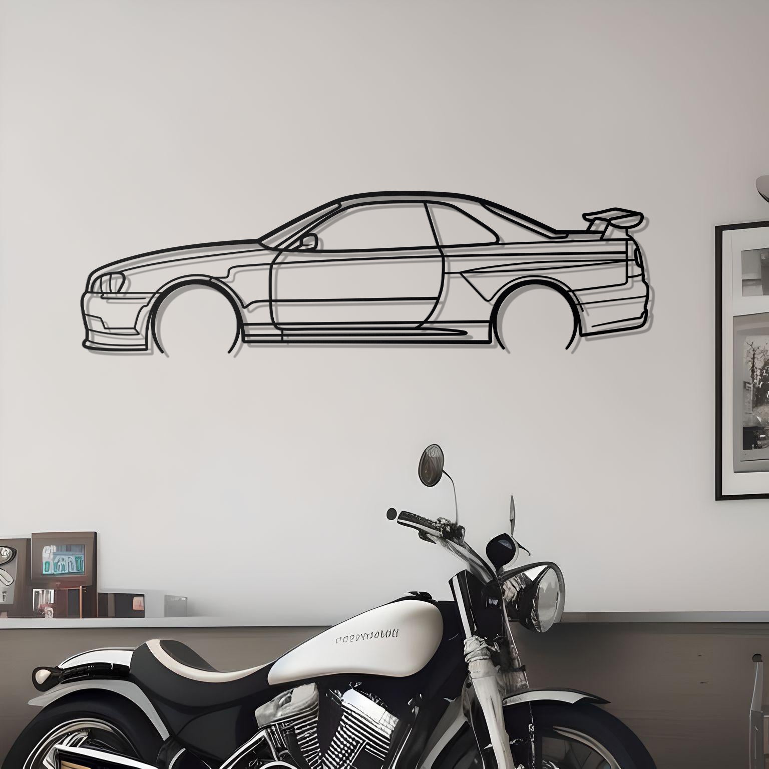 1999 Nissan Skyline R34 Metal Wall Art
