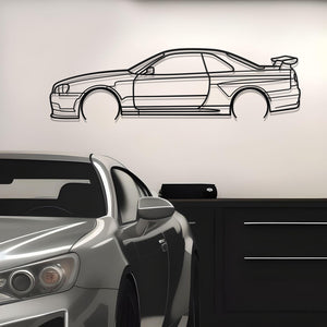 1999 Nissan Skyline R34 Metal Wall Art
