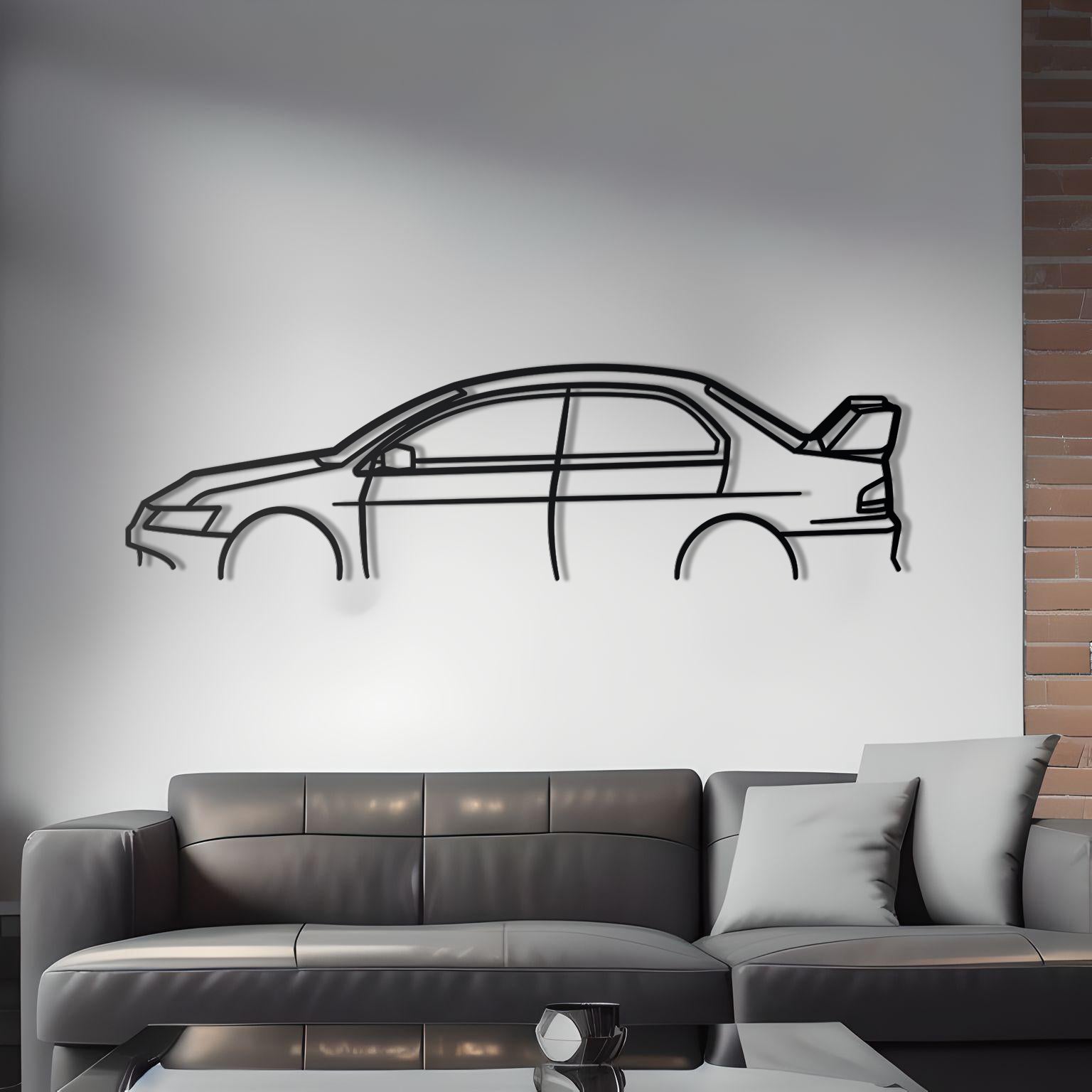 2004 Mitsubishi Lancer Evolution Detailed Metal Car Silhouette