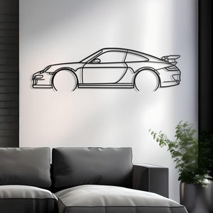 2006 Porsche 911 (997) GT3 RS Detailed Metal Car Silhouette