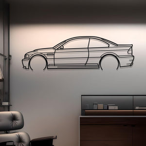 2006 BMW E46 M3 Detailed Metal Car Silhouette