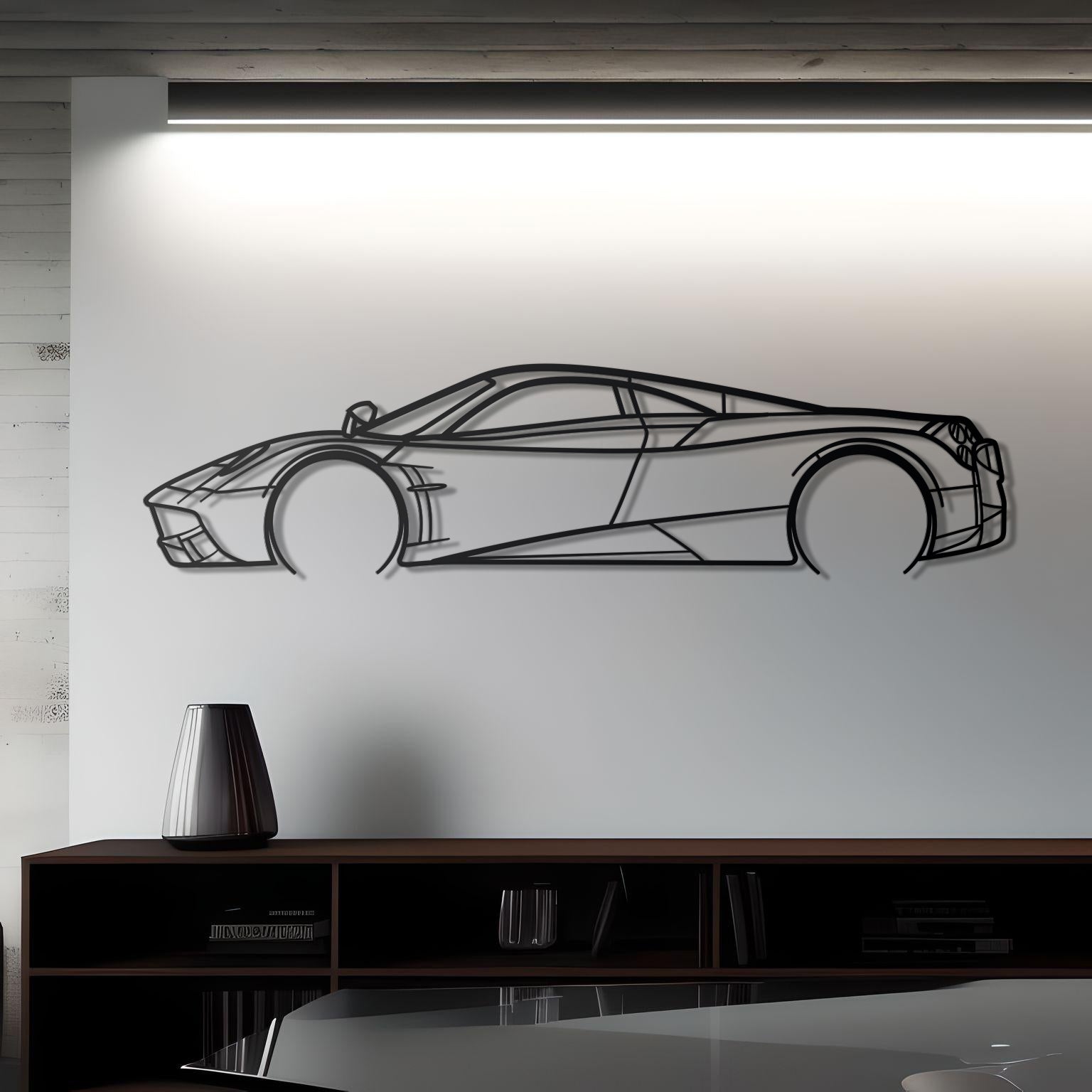 2012 Pagani Huayra Detailed Metal Car Silhouette
