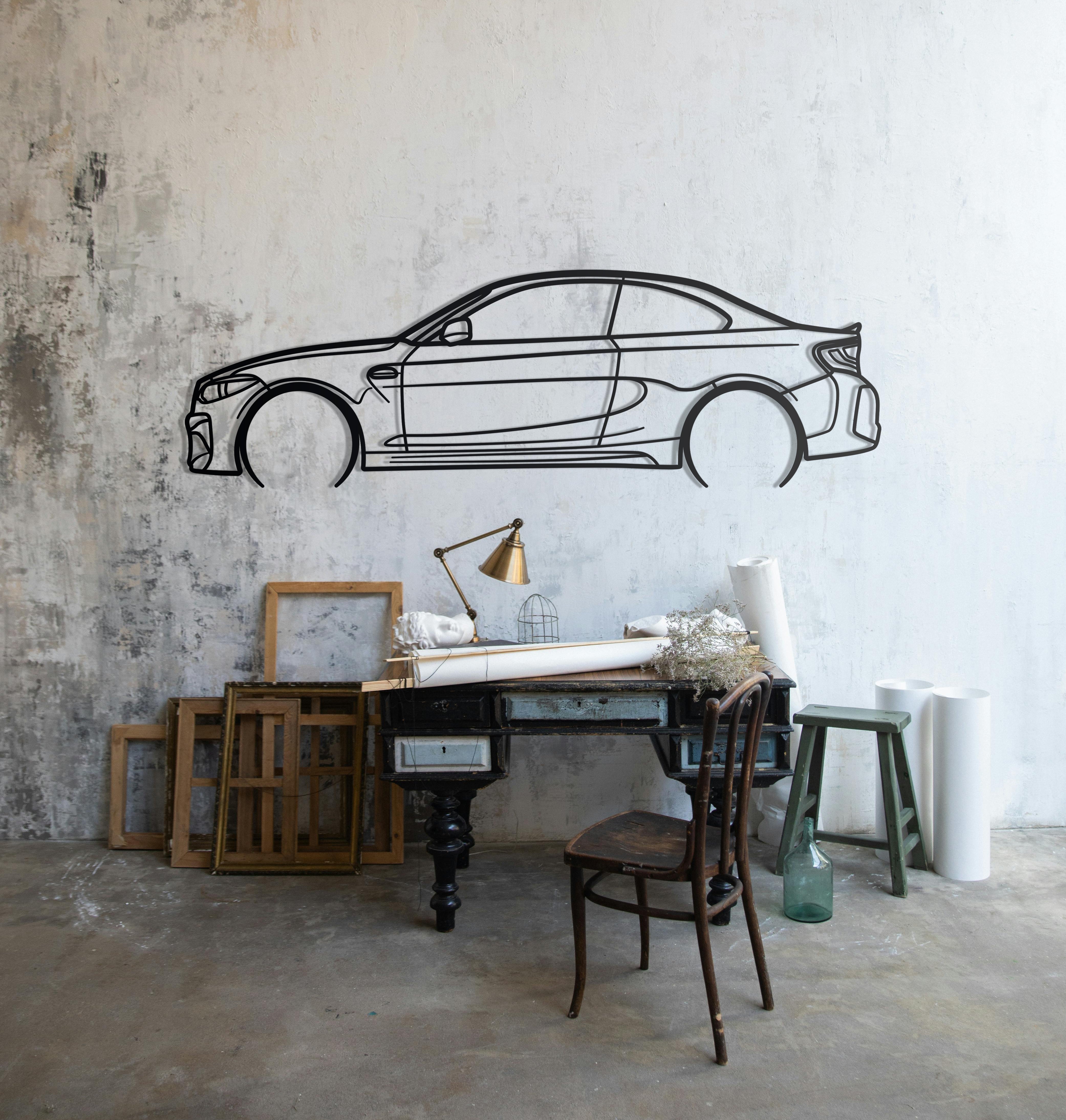 2016 BMW M2 Metal Silhouette Wall Decor