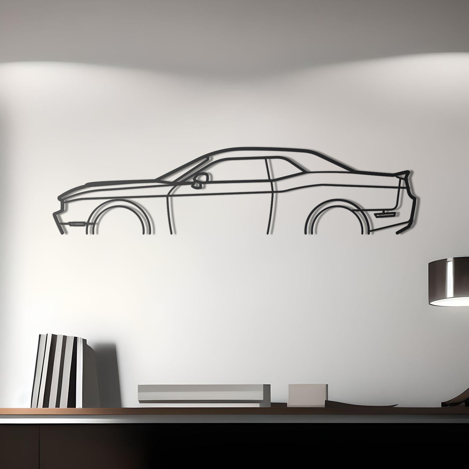 2017 Dodge Challenger Detailed Silhouette Metal Art