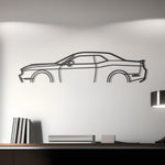 2017 Dodge Challenger Detailed Silhouette Metal Art