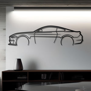 2019 Ford Mustang Bullitt Detailed Metal Car Silhouette