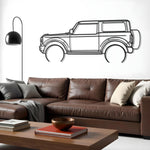 2021 Ford Bronco Detailed Metal Car Silhouette