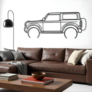 2021 Ford Bronco Detailed Metal Car Silhouette