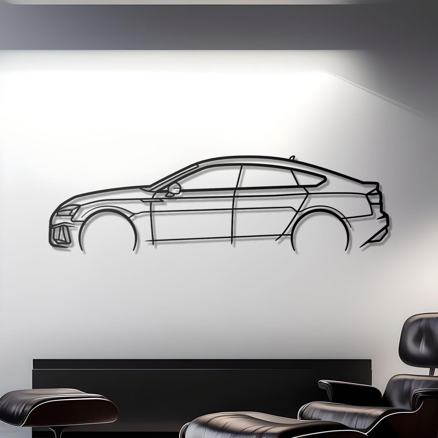 2022 Audi RS5 Sportback Detailed Metal Car Silhouette