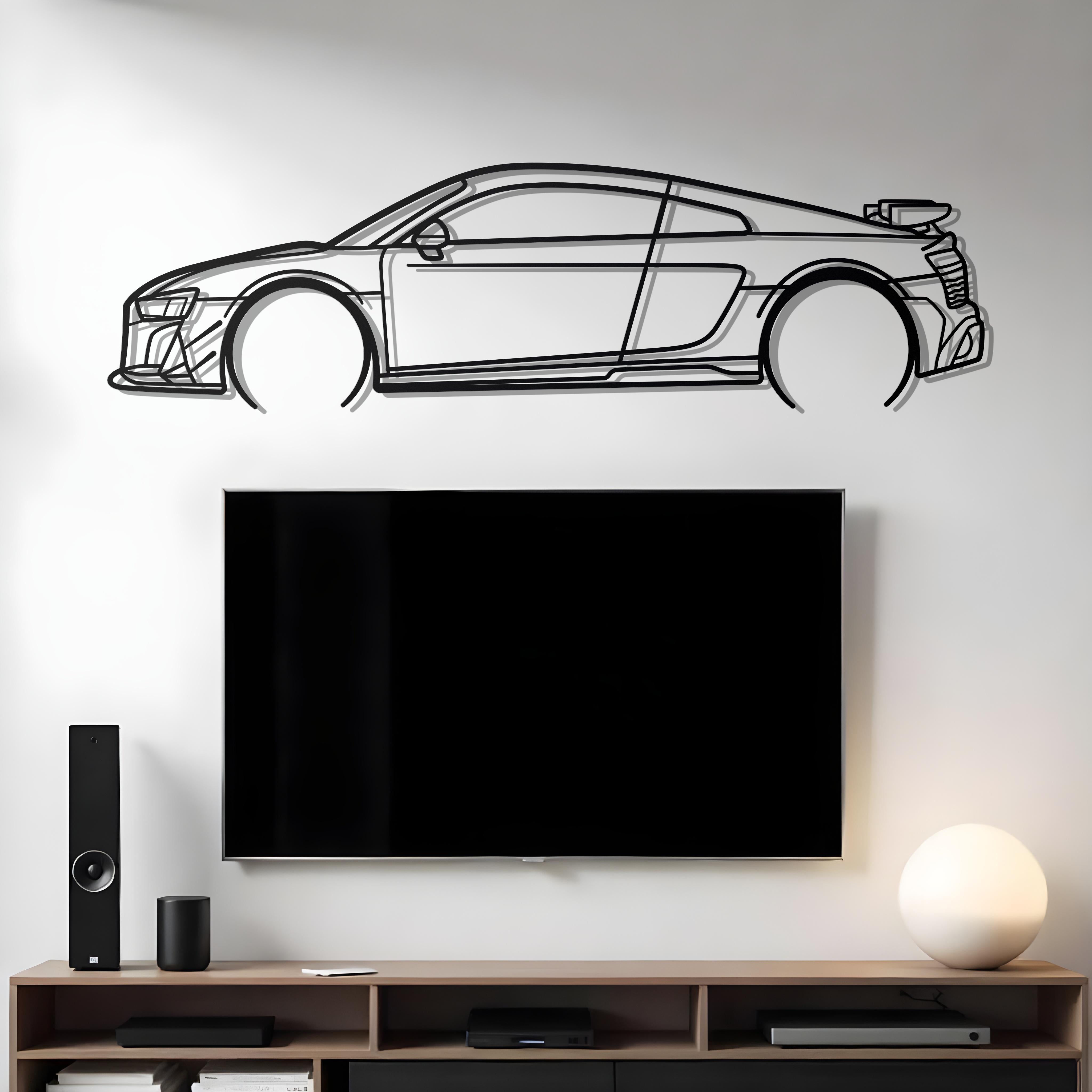 2023 Audi R8 V10 GT Metal Car Silhouette