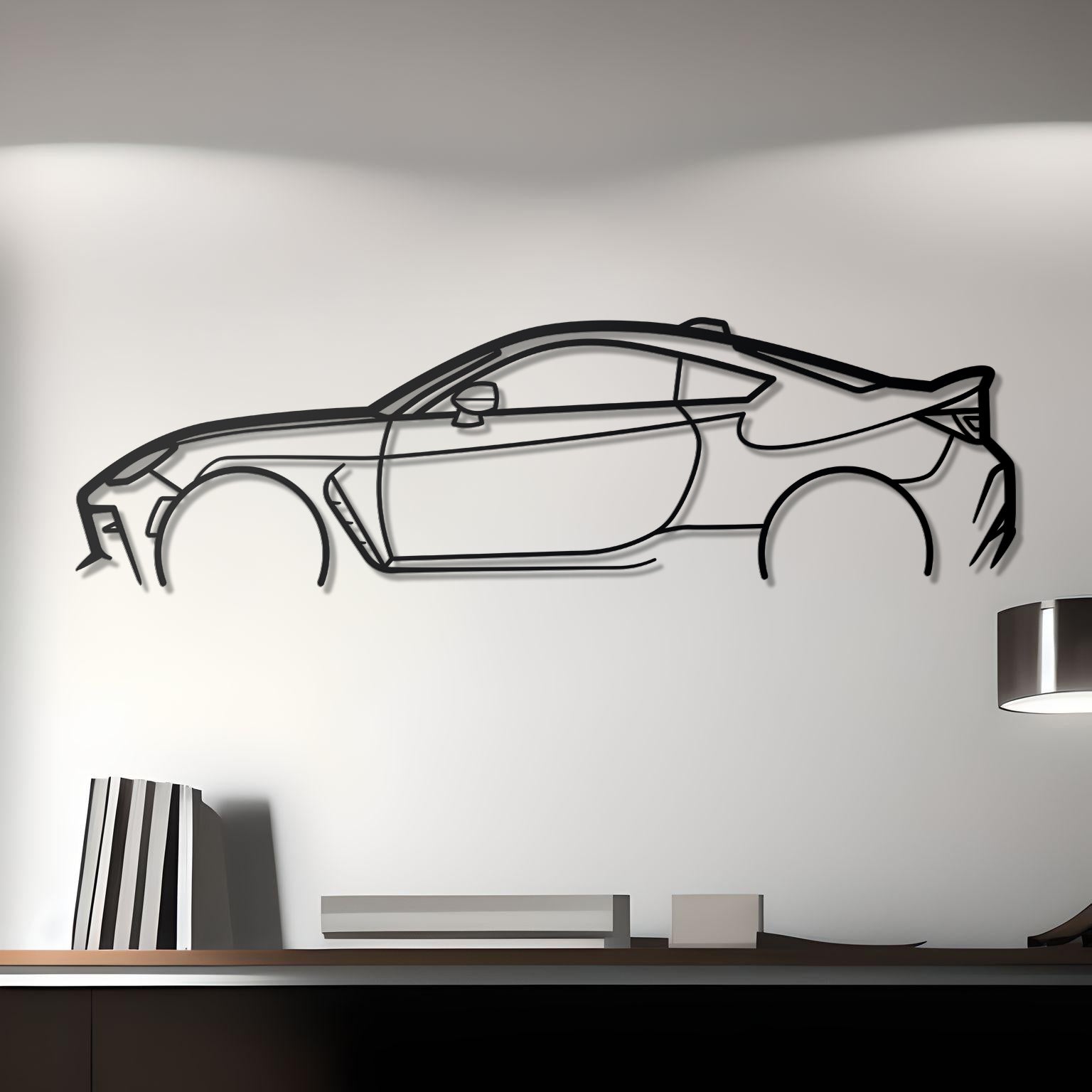 2023 Toyota GR86 Detailed Metal Car Silhouette