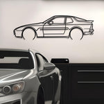 1988 Porsche 944 Turbo Detailed Metal Car Silhouette