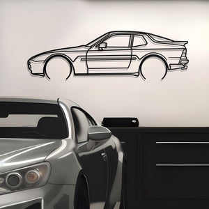 1988 Porsche 944 Turbo Detailed Metal Car Silhouette