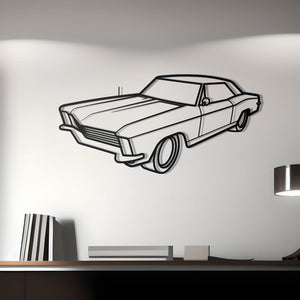 1965 Buick Riviera Diagonal Metal Silhouette
