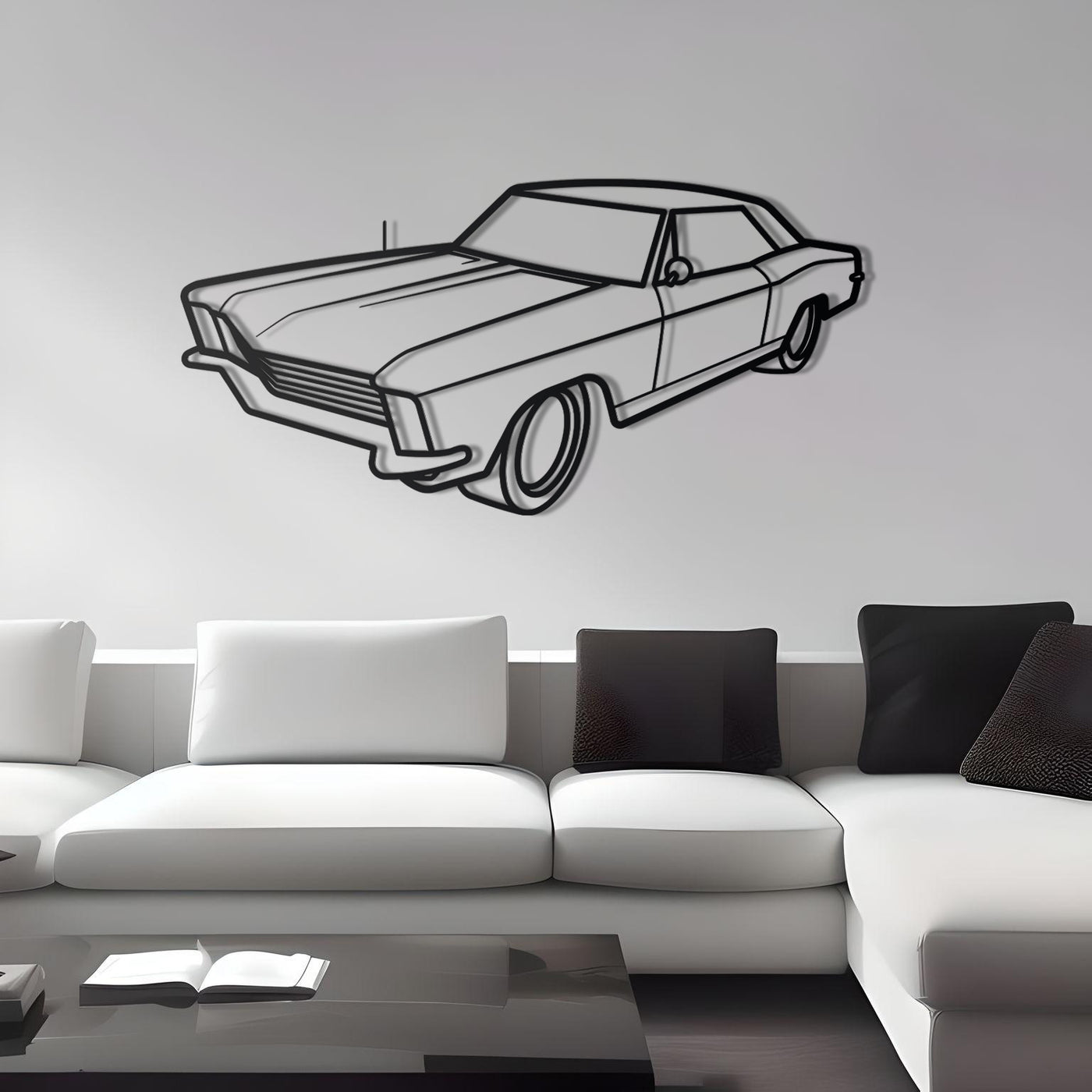 1965 Buick Riviera Diagonal Metal Silhouette