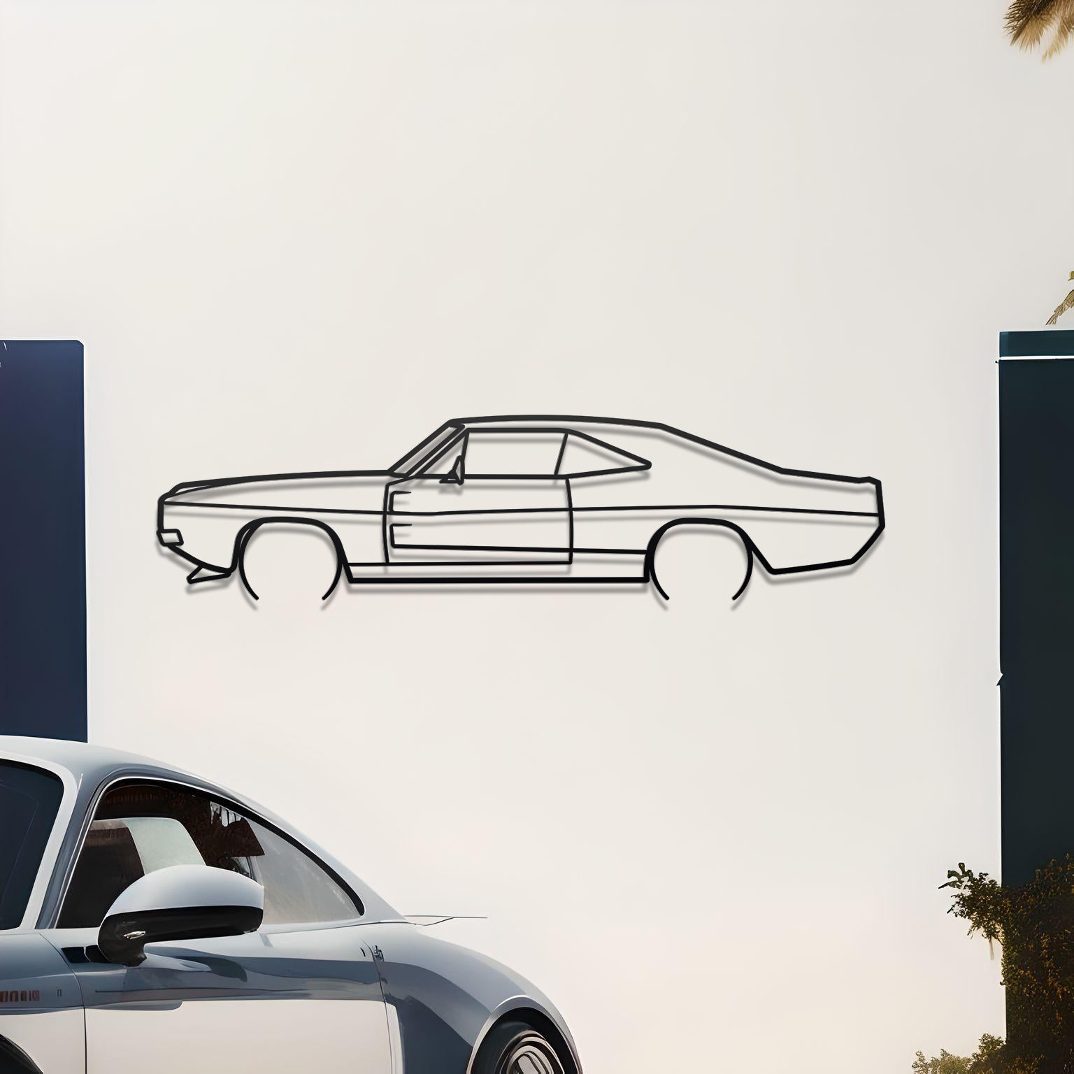 1969 Dodge Charger Metal Silhouette