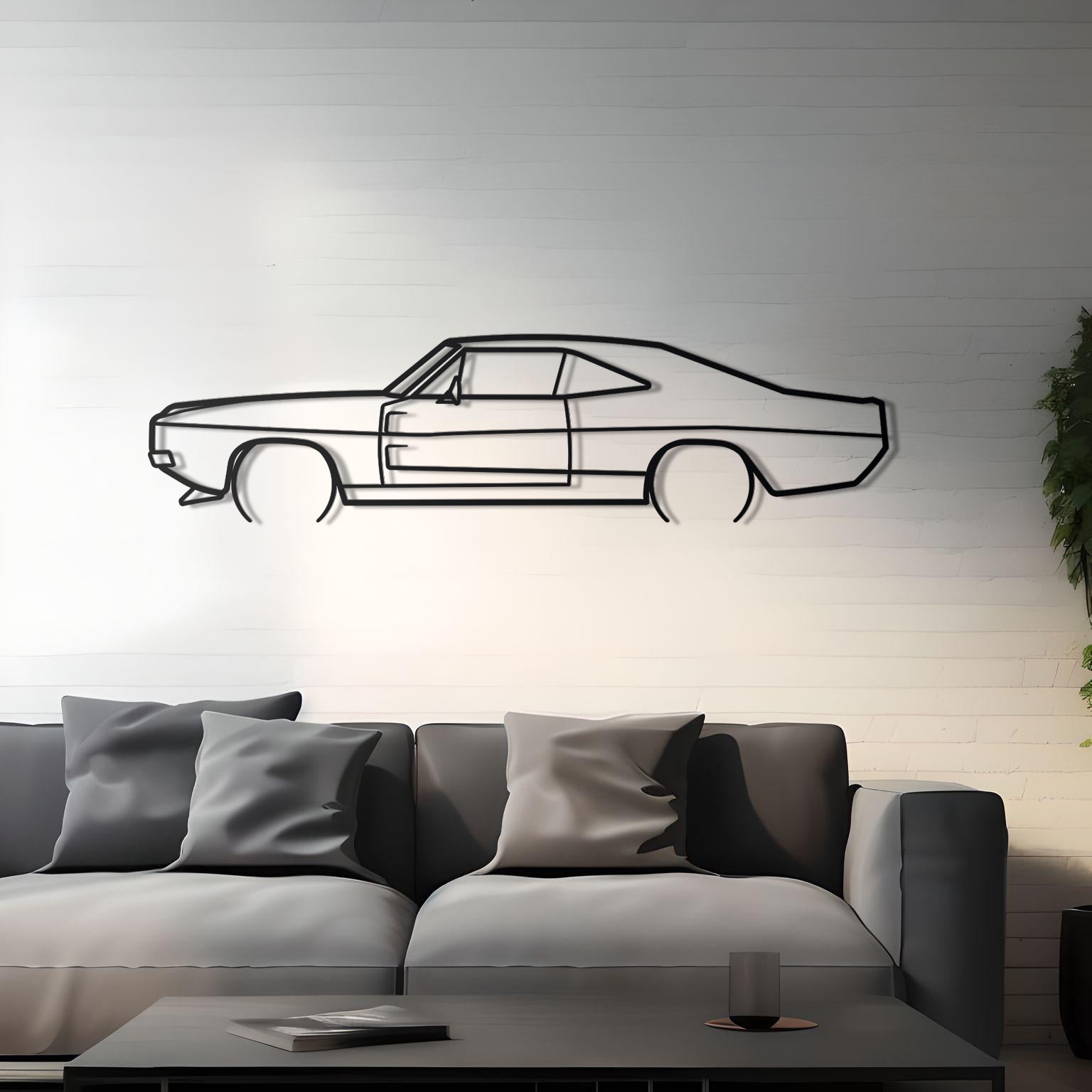 1969 Dodge Charger Metal Silhouette