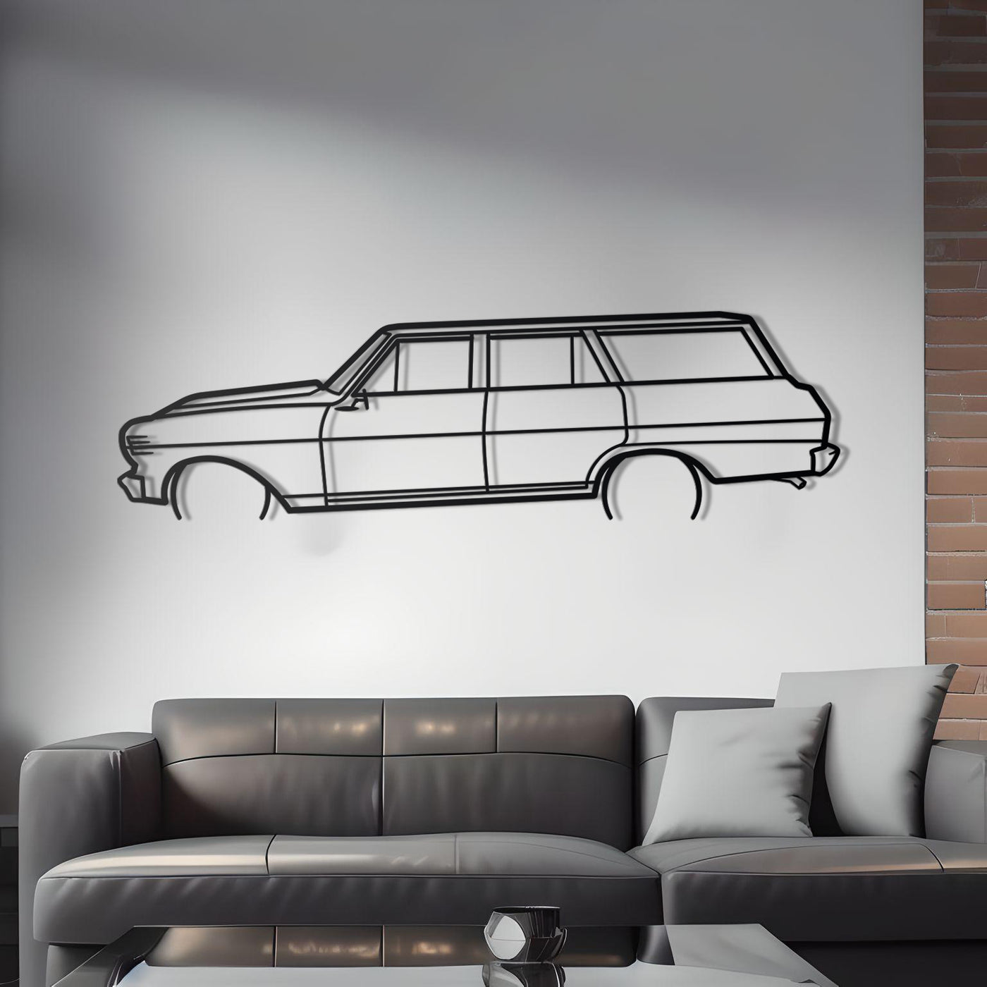 1963 Chevy ii Wagon Metal Silhouette