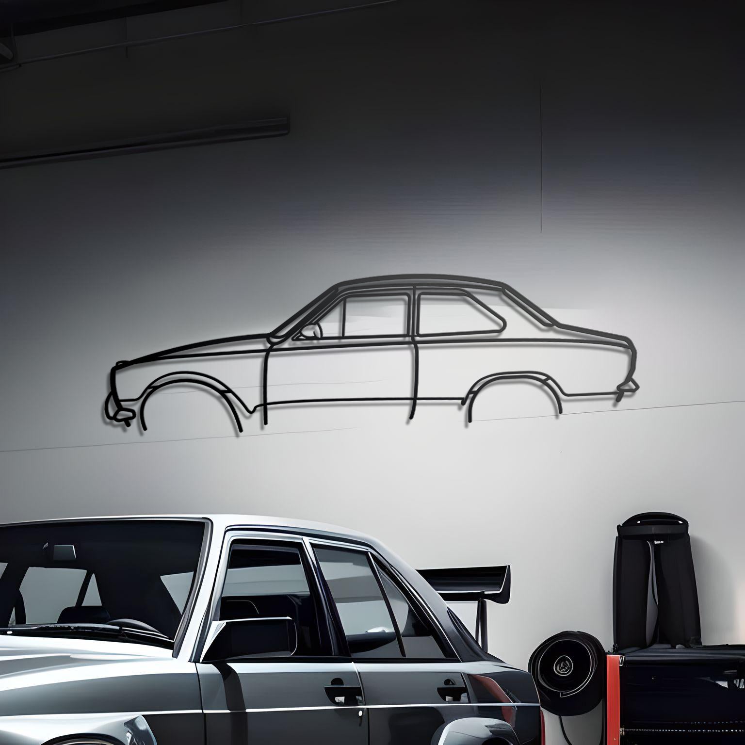 1969 Escort MK1 Metal Silhouette