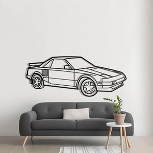 Toyota MR2 Detailed Metal Silhouette