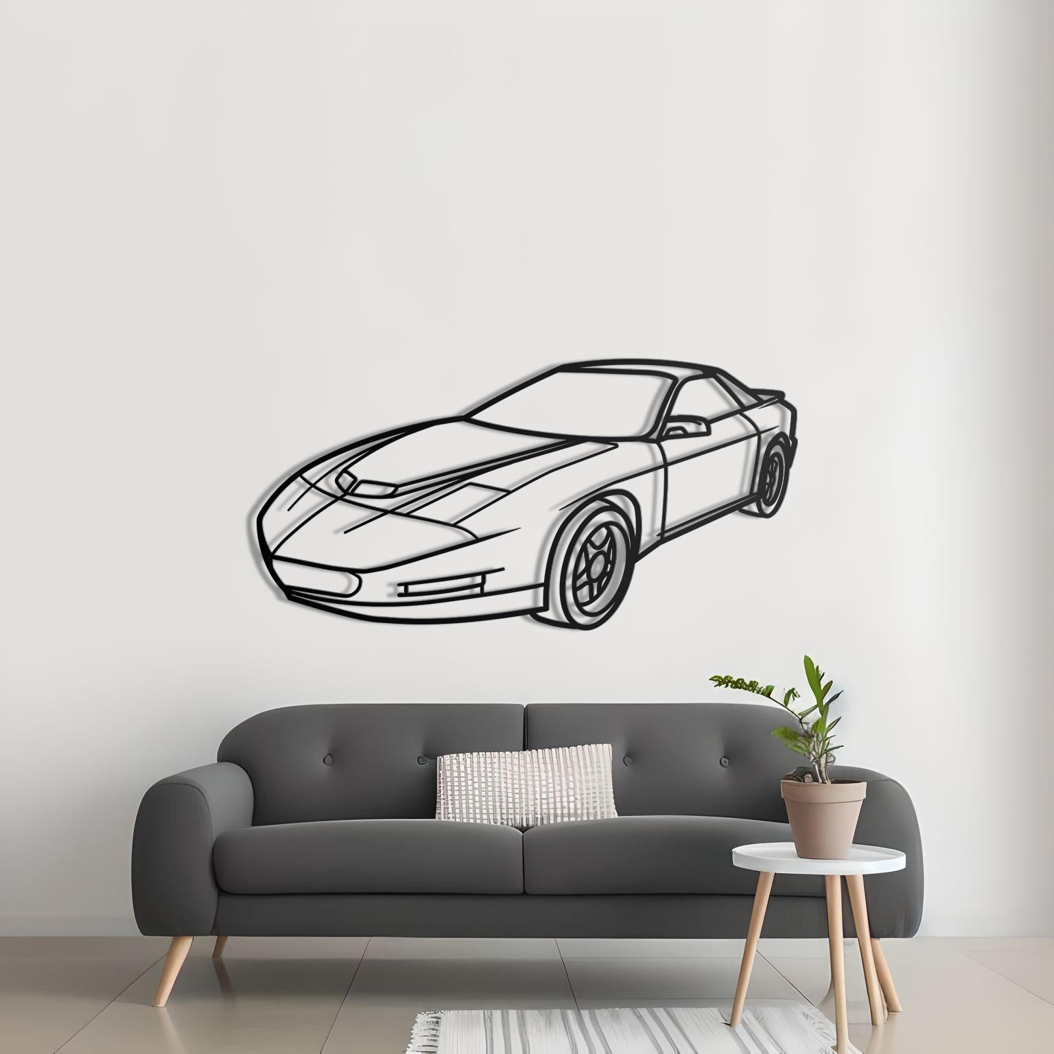 1994 Pontiac Firebird Formula Firehawk Diagonal Metal Silhouette