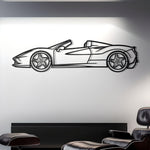 2020 Ferrari F8 Spider Detailed Silhouette Metal Wall Decor