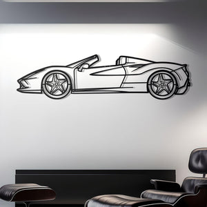 2020 Ferrari F8 Spider Detailed Silhouette Metal Wall Decor