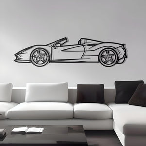 2020 Ferrari F8 Spider Detailed Silhouette Metal Wall Decor