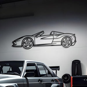 2020 Ferrari F8 Spider Detailed Silhouette Metal Wall Decor
