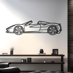 2020 Ferrari F8 Spider Detailed Silhouette Metal Wall Decor