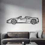 2020 Ferrari F8 Spider Detailed Silhouette Metal Wall Decor