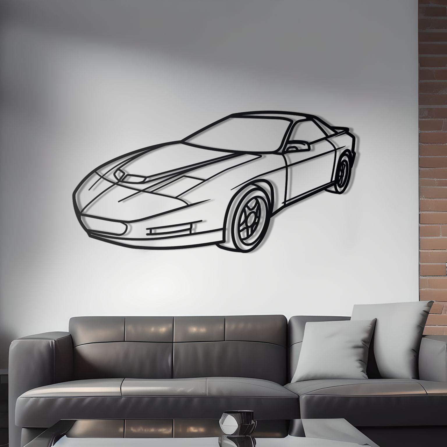 1994 Pontiac Firebird Formula Firehawk Diagonal Metal Silhouette